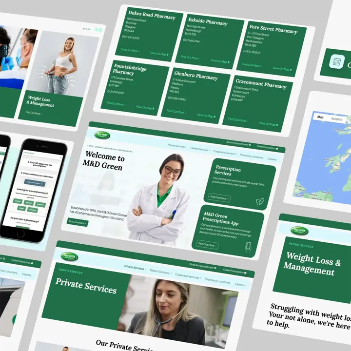 The new M&D Green website, developed by the Big Think Agency team
