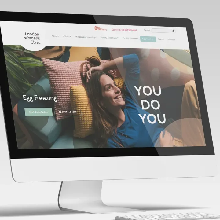 The London Women's Clinic egg freezing page, 'You do you', shown on a desktop computer