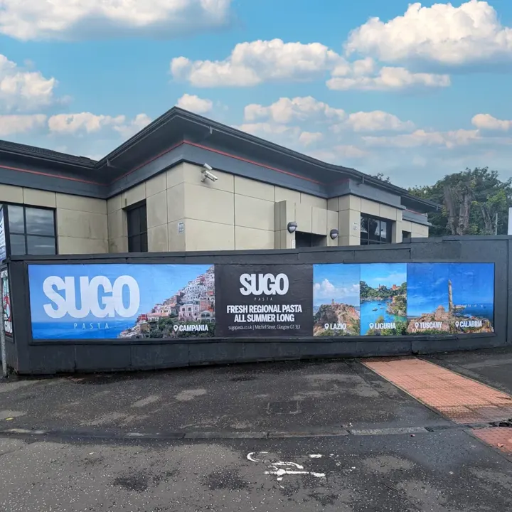 Large-scale outdoor brand activation for Sugo Pasta.